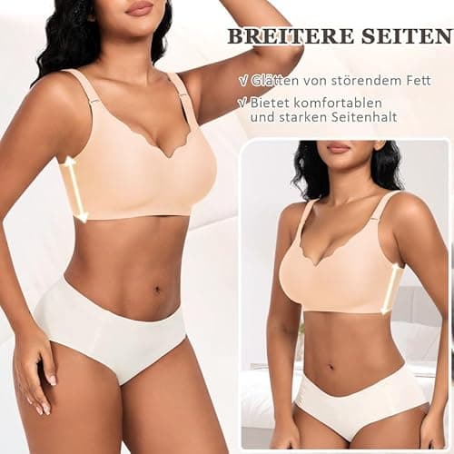 Detalle 2 de Jiuday BH Damen Ohne Bügel Push Up Nahtlos