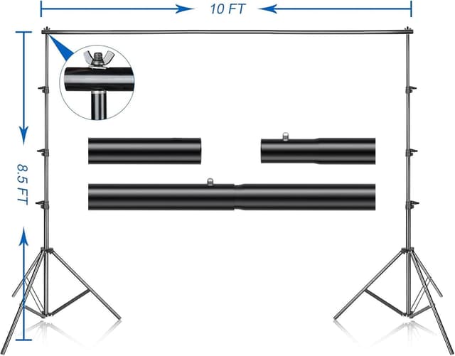 Thumbnail 2 de EMART Foto Hintergrund Set 2,6x3m