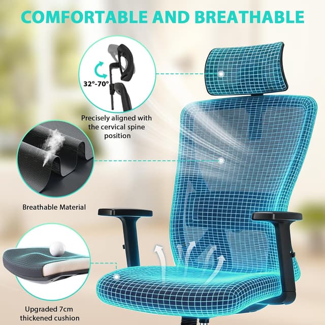Detalle 2 de Durrafy D-03 ergonomic office chair 150kg