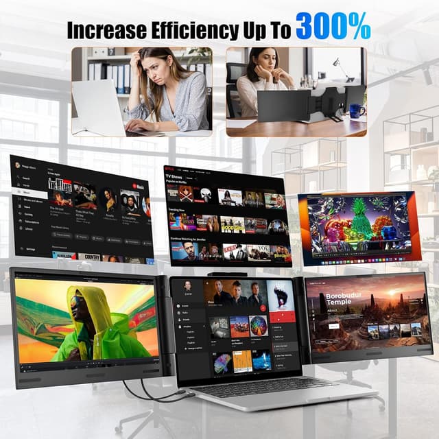 Thumbnail 1 de Laptop Screen Extender 14 inch Triple 1080P