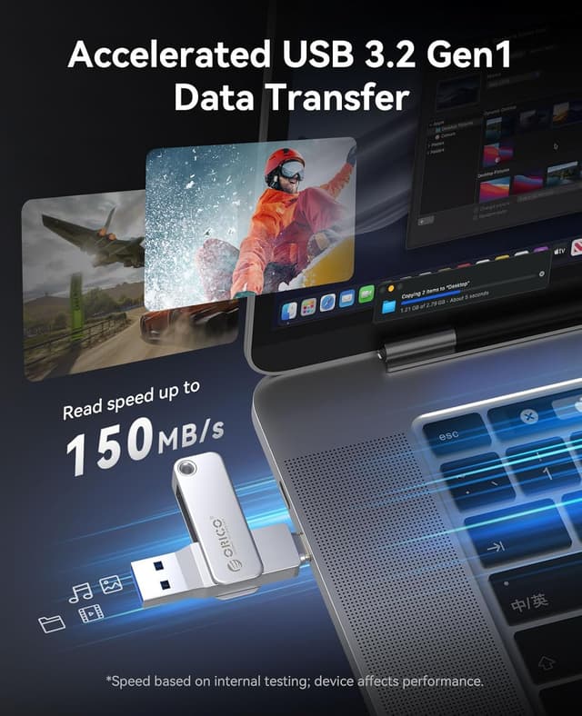 Thumbnail 1 de ORICO EB05 256GB USB-C and USB-A flash drive 📱