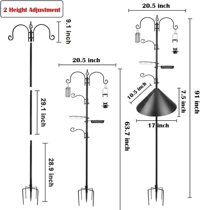 Thumbnail 3 de MIXXIDEA Bird Feeder Station Kit 88.6in