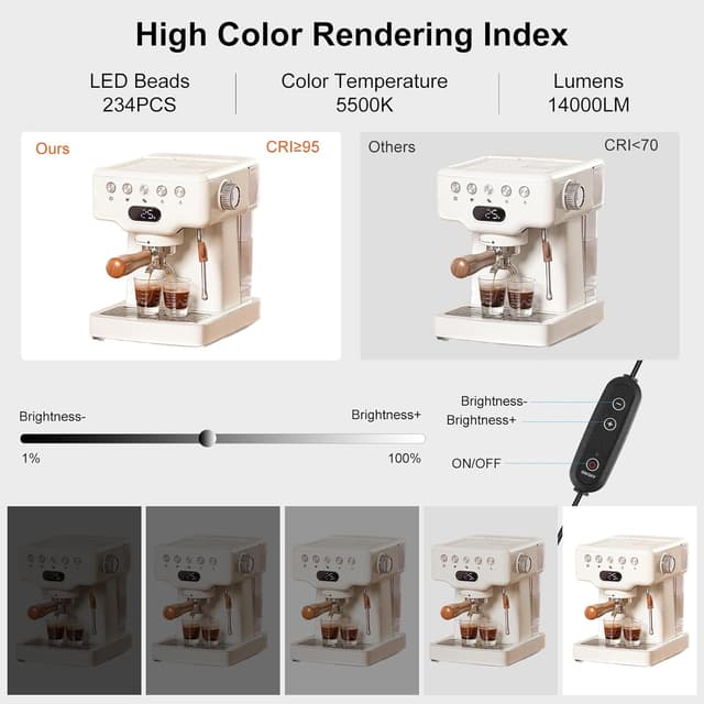 Detalle de PULUZ Fotostudio-Lichtzelt 80x80 cm (32 Zoll) mit 3 dimmbaren LED-Lichtleisten, 4 Hintergründen und Transporttasche