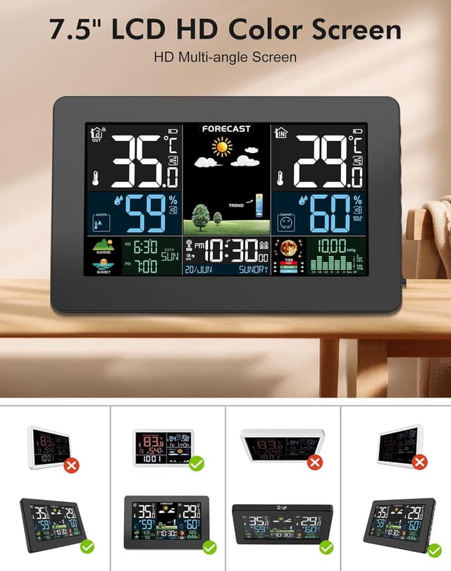 Detalle 2 de HAOYAO Wetterstation Funk für Wetter 60 m