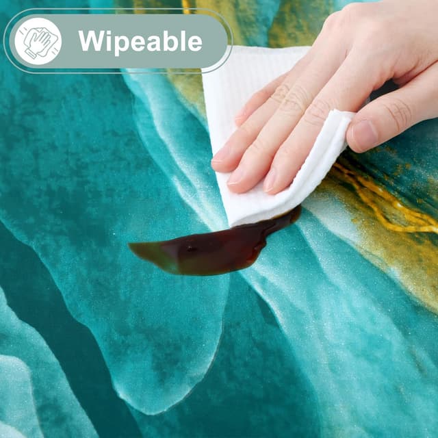 Detalle de misaya Rectangle Waterproof Vinyl Table Cloth (Ripples), Wipeable Oilcloth with Flannel Backing, 52" x 70