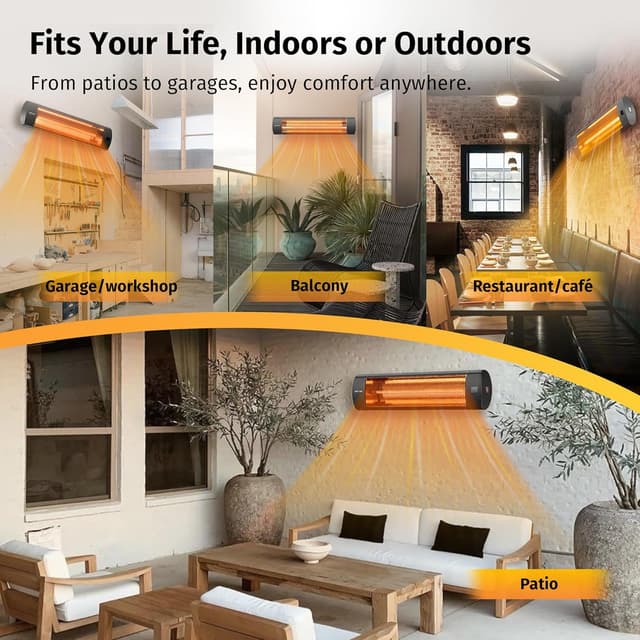 Thumbnail 2 de EAST OAK Outdoor Wall Heater 1500W ⚡