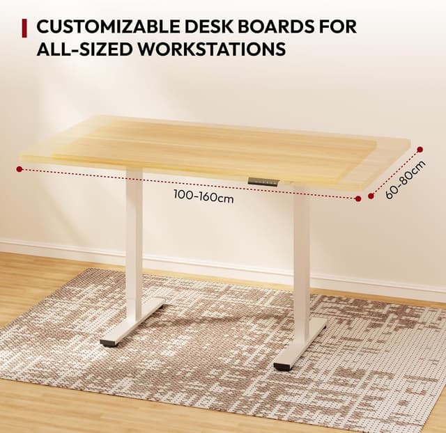 Detalle de SANODESK 120 x 60cm Electric Standing Desk with Memory Hand Controller (White Frame + Maple Desktop)