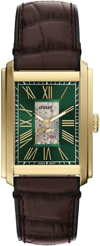 Detalle de Montre automatique Fossil Hommes ME3271 avec bracelet en cuir marron