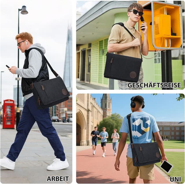 Thumbnail 2 de Leathario Umhängetasche 15,6 Zoll