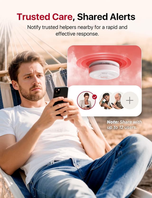 Detalle 2 de X-Sense Smart Smoke Alarm with SBS50 Base Station (SD11-MR31) — app alerts and wireless interlink