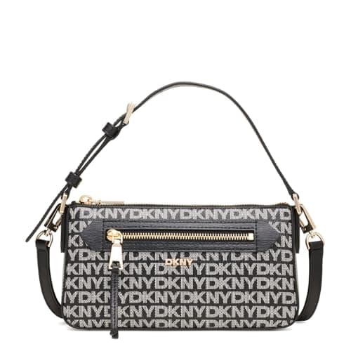 Detalle de DKNY Bryant Ave Top Zip Demi Crossbody bolso pequeño negro