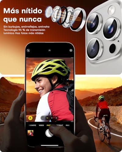 Thumbnail 4 de TOCOL Protections d'Objectif pour iPhone 16 Pro Max, verre HD, anti-buée