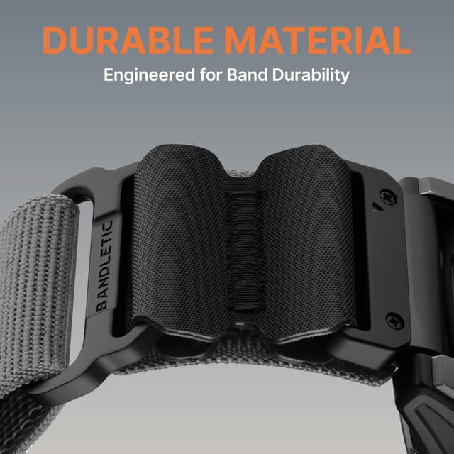 Detalle 2 de Bandletic QuickFit 22mm nylon strap compatible with Garmin Fenix 6/7/8 and Forerunner 965/955