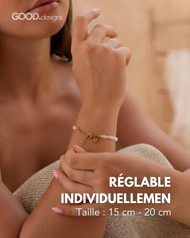 Detalle 2 de GD GOOD.designs Bracelet perles 4 mm adjustable