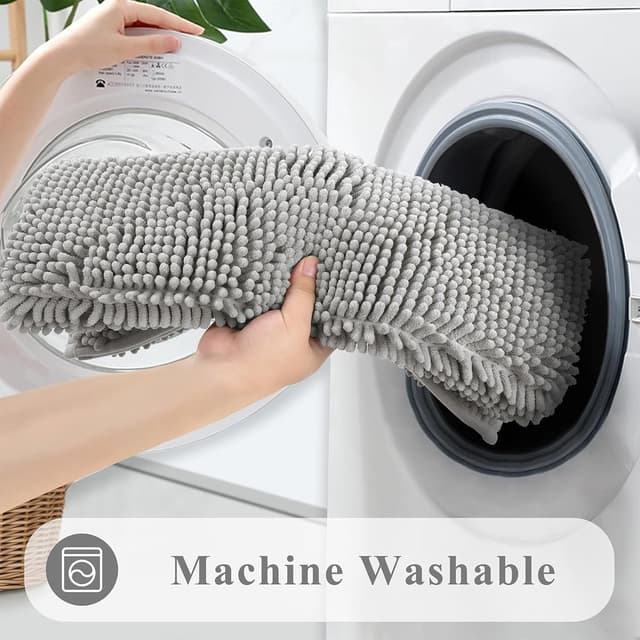 Thumbnail 6 de Enyhom Chenille Bathroom Mat Set 3 pcs