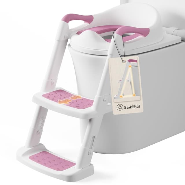 Detalle de DEANIC Toilettensitz Kinder mit Leiter Rosa