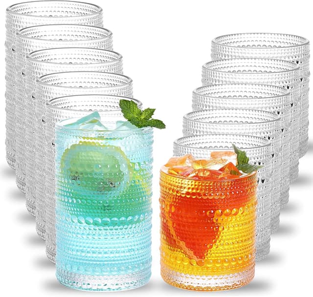 Imagen de Moretoes Hobnail Glasses Set of 12 12 Oz en OfertitasTOP