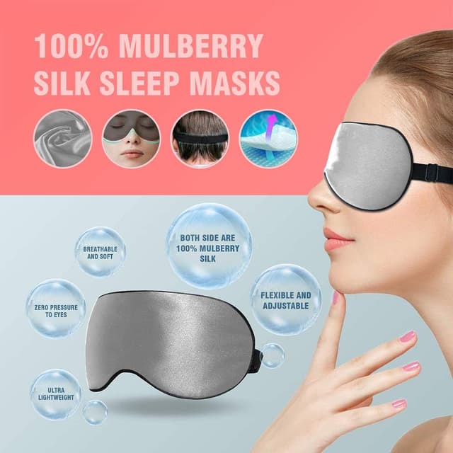 Detalle de Super Soft Sleep Mask with Adjustable Strap (Black, Dark Blue, Dark Purple)