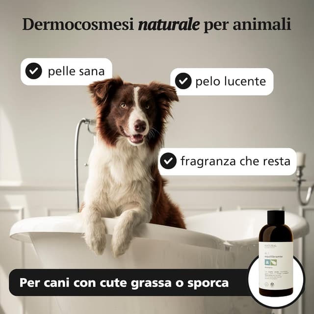 Detalle 2 de Natural Derma Pet Shampoo per Cani Riequilibrante con Argilla Verde e Propoli – 200 ml, 100% Vegan (Made in Italy)