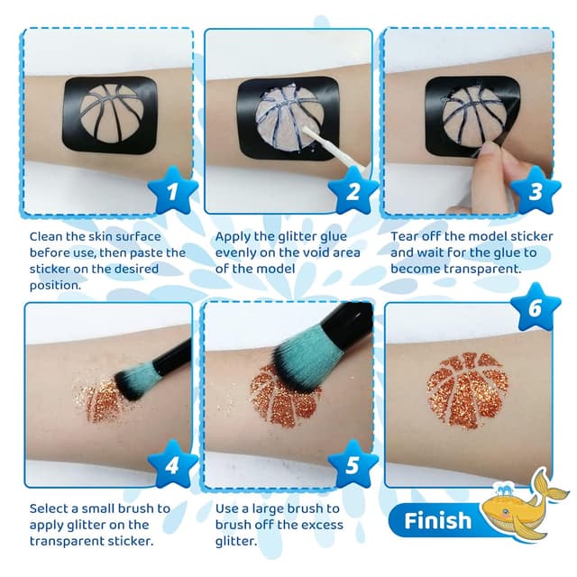 Thumbnail 6 de Bledras Glitzer Tattoo Set Kinder 30 Farben