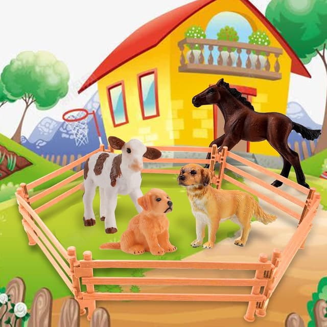 Detalle 2 de YeahBoom Pferdezaun Spielzeug (40 Stück) – ABS-Kunststoff Koppel-Fechten Zubehör für Kinder