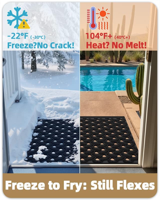 Detalle 2 de COLOR&GEOMETRY Zerbino esterno in TPE ultra resistente 43x75 cm nero con connettori