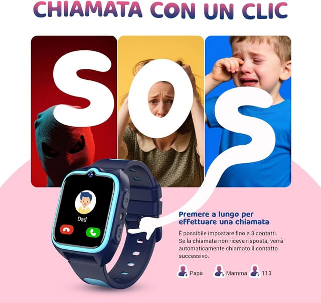 Detalle 2 de Blackview Smartwatch per Bambini Z30 con GPS 4G, 1,75" TFT, SOS e videochiamata