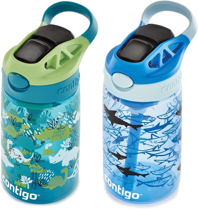 Thumbnail 4 de Contigo Aubrey Kids Water Bottle 14oz Dino Shark 2-Pack
