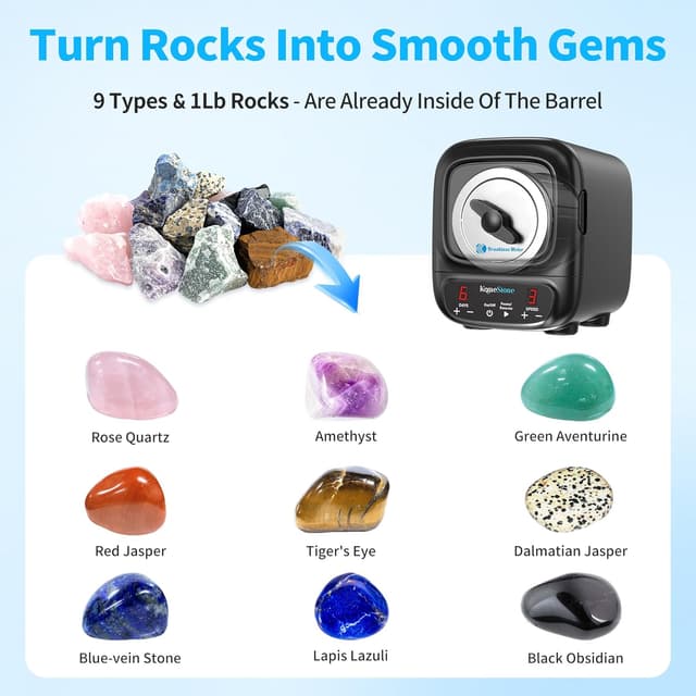 Thumbnail 3 de KomeStone K2 Elite 3 lb Rock Tumbler Kit 🪨