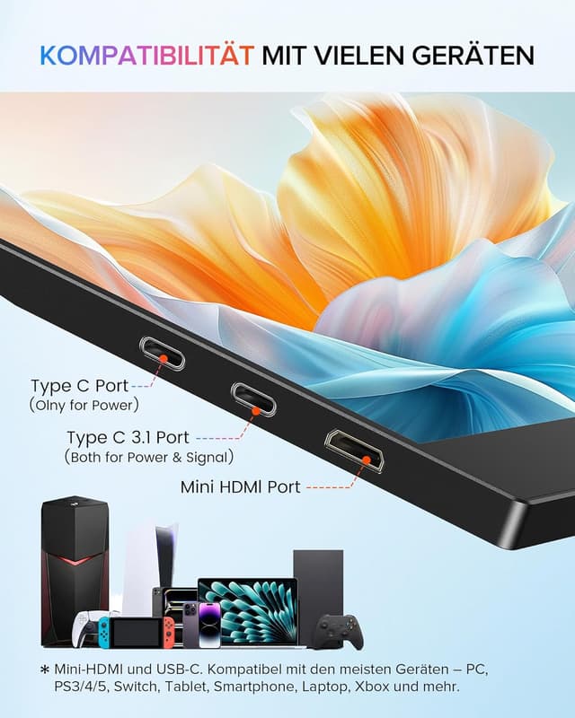 Thumbnail 6 de Newsoul Portable Monitor 15,6 Zoll (1920×1080, IPS) – USB-C & HDMI, VESA-kompatibel