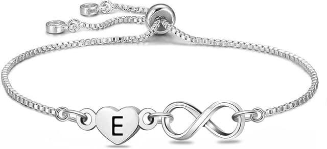 Detalle de HEYEJET Unendlichkeit Liebe Armband mit Kristall-Anhänger (Geburtsmonat September) – Damen/Tennisarmband silberfarben