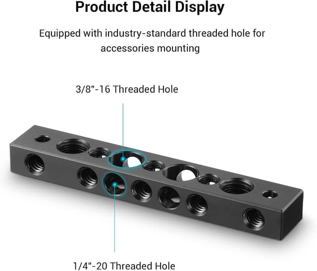 Detalle 2 de SMALLRIG Barre de fixation pour RED Camera et moniteurs (619AH, 819AH, FA1011, FA1013) 619AH/819AH
