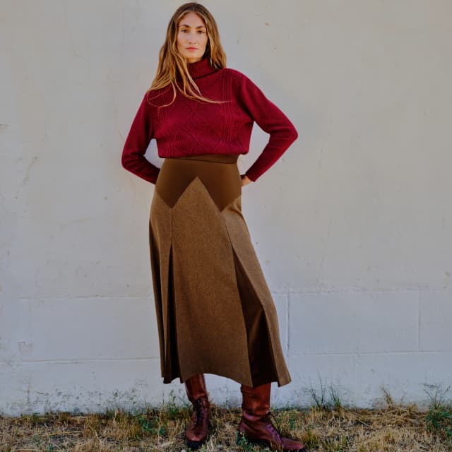 Detalle de Verhunt Falda pantalón tweed para mujer