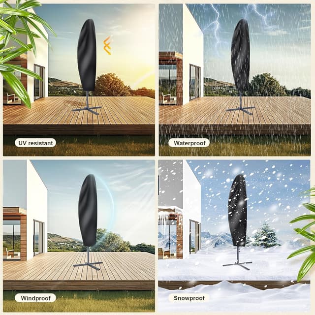 Thumbnail 6 de AiQInu housse de parasol de sport avec perche télescopique, tissu Oxford 210D imperméable anti-UV (265 x 40/70/50 cm, 2 pièces)