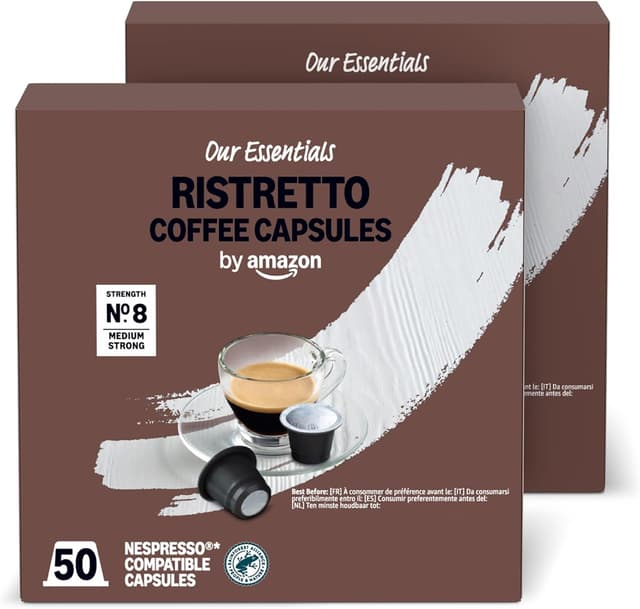 Imagen de by Amazon Ristretto Cápsulas Nespresso Tueste Medio, 100 unidades en OfertitasTOP