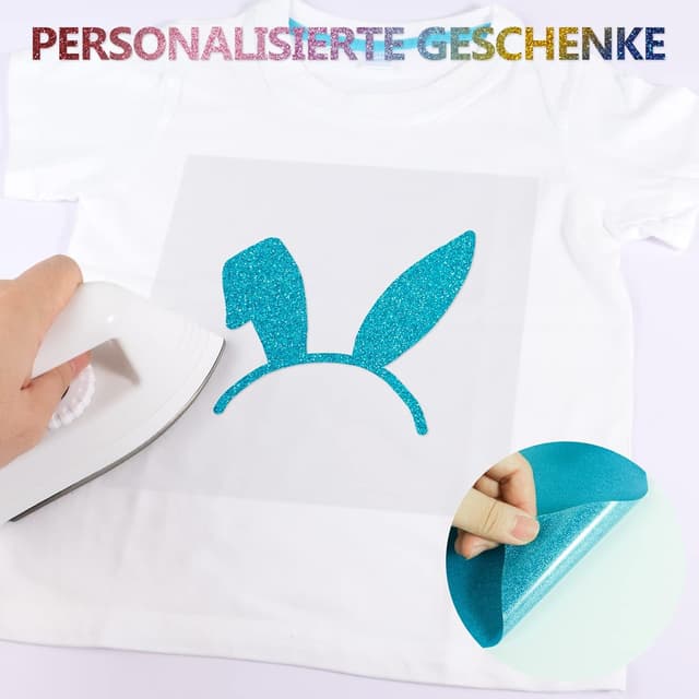 Detalle 2 de NANAPLUMS Glitzer Plotterfolie HTV für Textilien