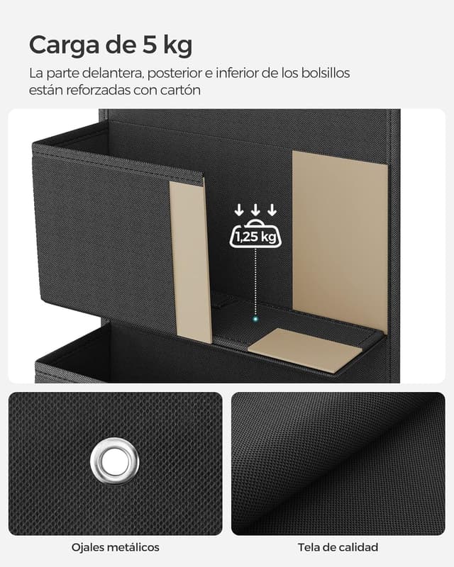 Thumbnail 4 de Songmics Organizador Colgante de Puerta con 4 Bolsillos 👜