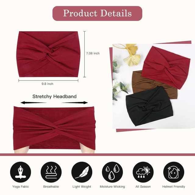 Detalle 2 de Tobeffect 7'' Extra Wide Headbands, 6 Pack