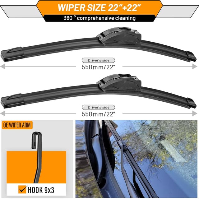 Detalle de AUTOBOO 22+22 Windshield Wipers for F150
