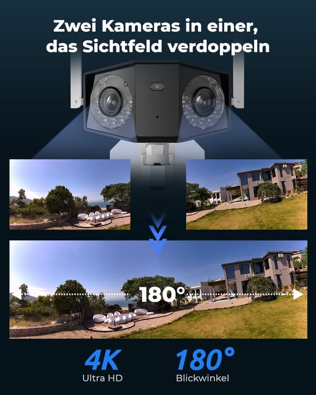 Detalle 2 de Reolink Duo 2 WiFi 4K Überwachungskamera 180°