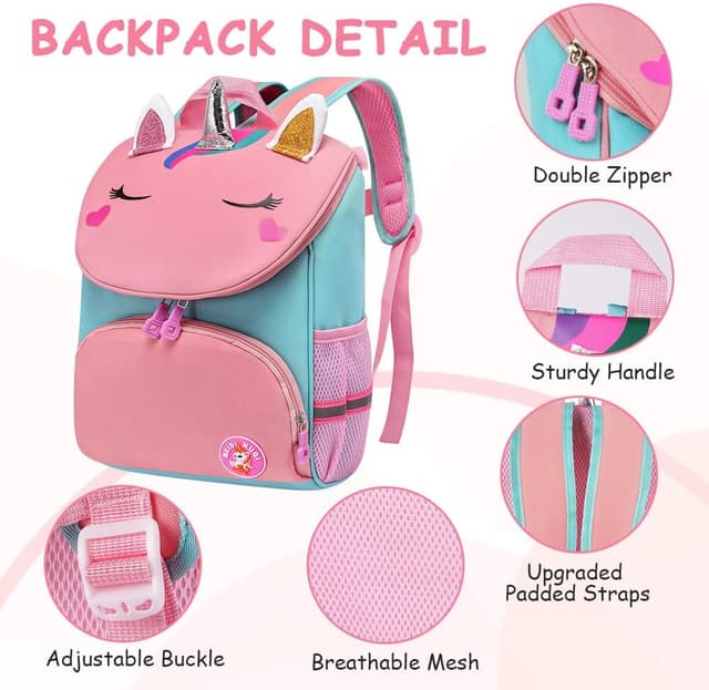 Detalle 2 de Aucuu sac à dos enfant imperméable pour maternelle et école