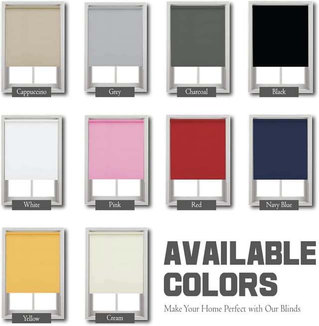 Detalle de Funky Gadgets Thermal Blackout Roller Blind (Grey) – Easy Fit, Thermal/UV Protection, Trimmable Fit, Child Safe