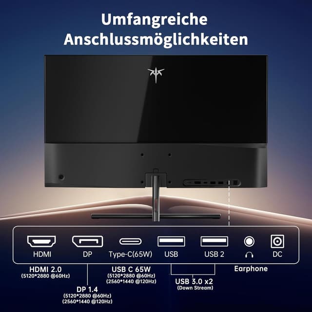 Thumbnail 6 de KTC 5K Monitor 27 Zoll Dual-Mode 5K/2K | 99% DCI-P3, HDR400 & Dual-Mode Umschalten (Mac Mini kompatibel)