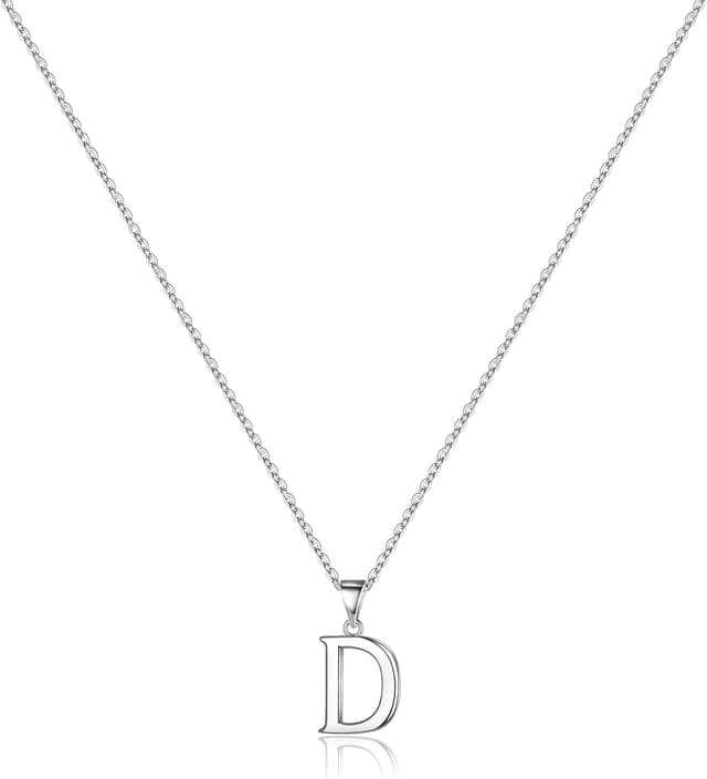 Detalle de Collana iniziale TINGN in argento sterling S925, ipoallergenica, con pendente lettera