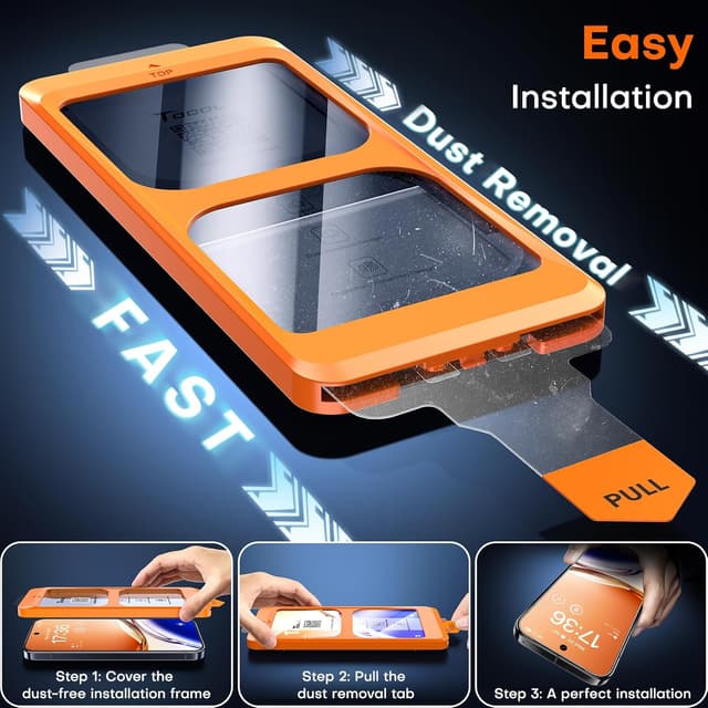 Detalle 2 de TOCOL 2 Pack Pixel 10 Pro/10/9 Pro 6.3-inch screen protector