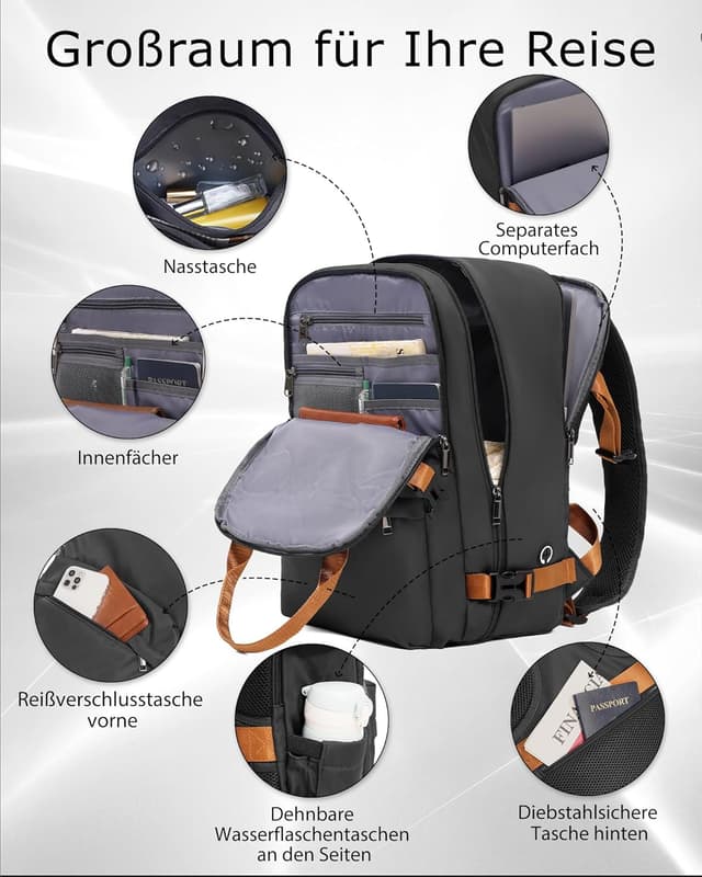 Thumbnail 5 de COOLIFE Vakuum Rucksack 40x20x25 Ryanair