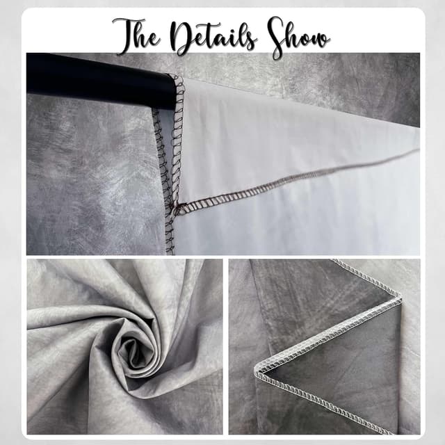 Detalle de Haboke Abstract Professional Photography Backdrop (8x10ft, Grey, Polyester Fabric Roller Pocket, Backdrop Only)