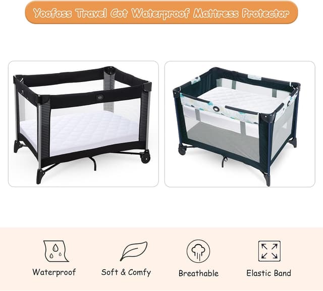 Thumbnail 5 de Yoofoss Travel Cot Mattress Protector 65 x 95 cm