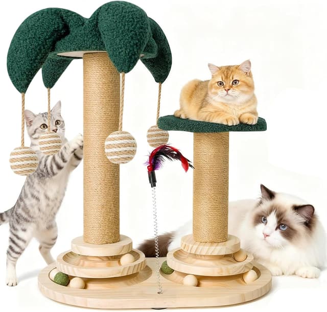 Detalle de Jukibole 6-in-1 Katzenspielzeug 6-in-1 Holz