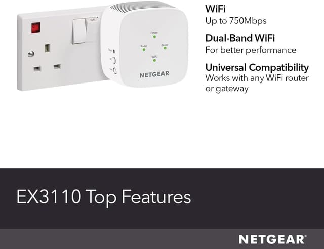 Detalle 2 de NETGEAR EX3110 WiFi extender 300 Mbps
